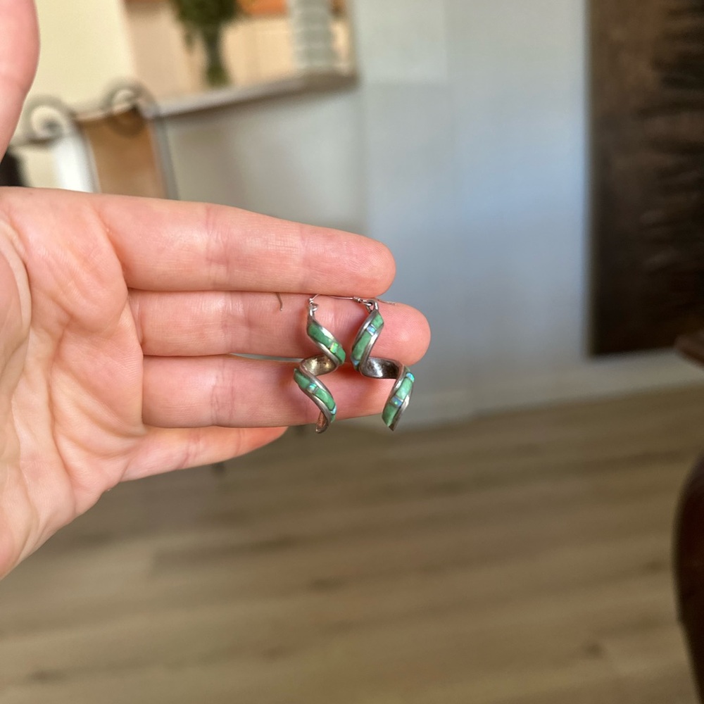 Vintage Navajo Earrings with Opal